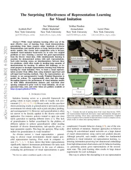 The Surprising Effectiveness of Representation Learning for Visual
  Imitation