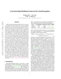 A Fast Knowledge Distillation Framework for Visual Recognition