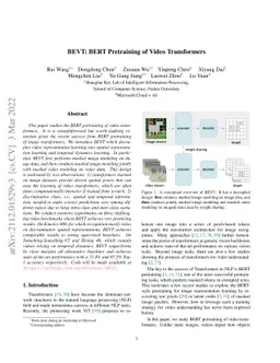 BEVT: BERT Pretraining of Video Transformers