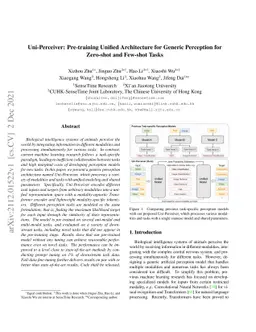Uni-Perceiver: Pre-training Unified Architecture for Generic Perception
  for Zero-shot and Few-shot Tasks