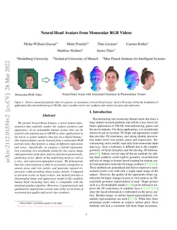 Neural Head Avatars from Monocular RGB Videos