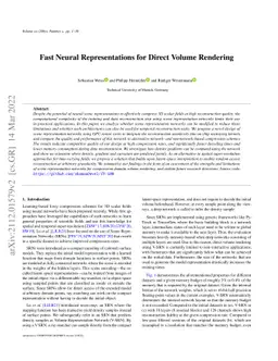 Fast Neural Representations for Direct Volume Rendering