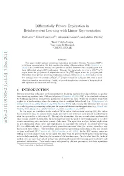 Differentially Private Exploration in Reinforcement Learning with Linear
  Representation