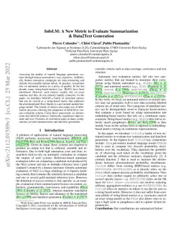 InfoLM: A New Metric to Evaluate Summarization & Data2Text Generation