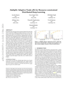AdaSplit: Adaptive Trade-offs for Resource-constrained Distributed Deep
  Learning