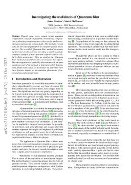 Investigating the usefulness of Quantum Blur