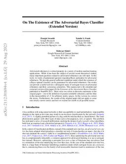 On the Existence of the Adversarial Bayes Classifier (Extended Version)