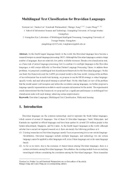 Multilingual Text Classification for Dravidian Languages