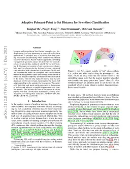 Adaptive Poincaré Point to Set Distance for Few-Shot Classification