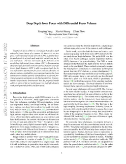 Deep Depth from Focus with Differential Focus Volume