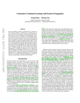 Contrastive Continual Learning with Feature Propagation