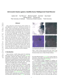 Adversarial Attacks against a Satellite-borne Multispectral Cloud
  Detector