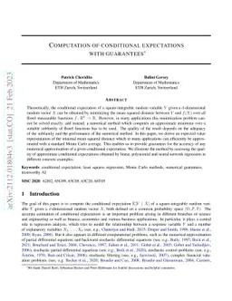 Computation of conditional expectations with guarantees