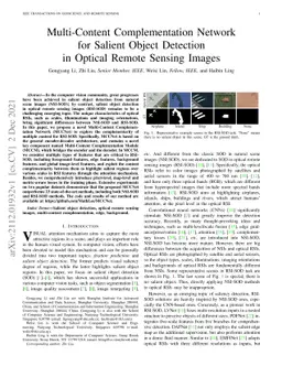 Multi-Content Complementation Network for Salient Object Detection in
  Optical Remote Sensing Images