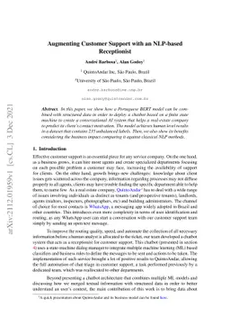 Augmenting Customer Support with an NLP-based Receptionist