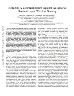 IRShield: A Countermeasure Against Adversarial Physical-Layer Wireless
  Sensing