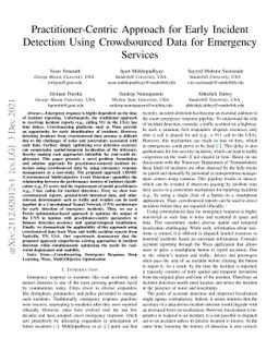 Practitioner-Centric Approach for Early Incident Detection Using
  Crowdsourced Data for Emergency Services