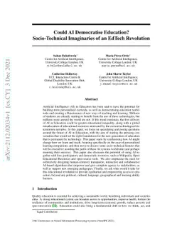 Could AI Democratise Education? Socio-Technical Imaginaries of an EdTech
  Revolution