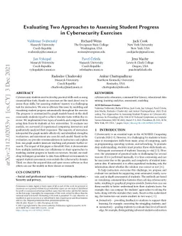 Evaluating Two Approaches to Assessing Student Progress in Cybersecurity
  Exercises