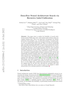 Data-Free Neural Architecture Search via Recursive Label Calibration