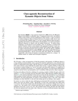 Class-agnostic Reconstruction of Dynamic Objects from Videos