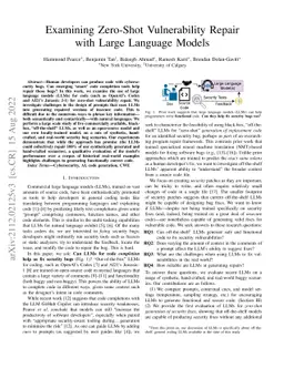 Examining Zero-Shot Vulnerability Repair with Large Language Models