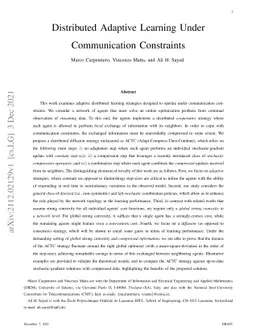 Distributed Adaptive Learning Under Communication Constraints