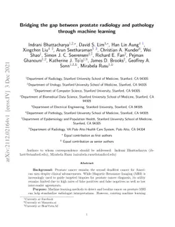 Bridging the gap between prostate radiology and pathology through
  machine learning