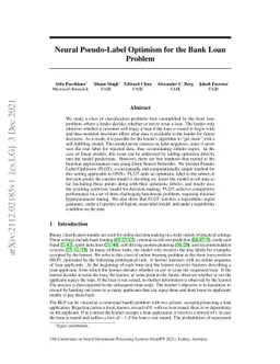 Neural Pseudo-Label Optimism for the Bank Loan Problem