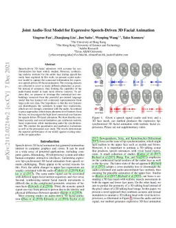 Joint Audio-Text Model for Expressive Speech-Driven 3D Facial Animation