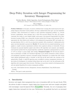 Deep Policy Iteration with Integer Programming for Inventory Management