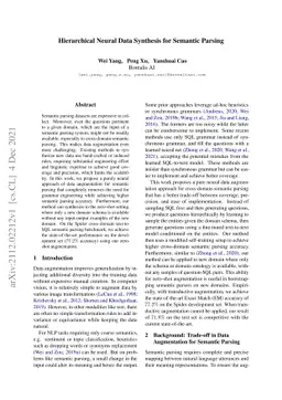 Hierarchical Neural Data Synthesis for Semantic Parsing