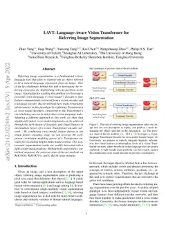 LAVT: Language-Aware Vision Transformer for Referring Image Segmentation