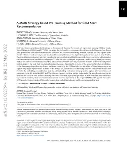 A Multi-Strategy based Pre-Training Method for Cold-Start Recommendation