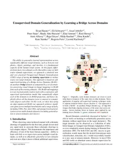Unsupervised Domain Generalization by Learning a Bridge Across Domains