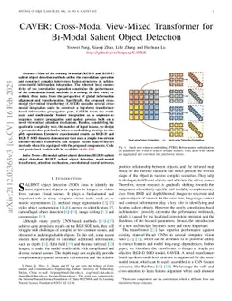 CAVER: Cross-Modal View-Mixed Transformer for Bi-Modal Salient Object
  Detection