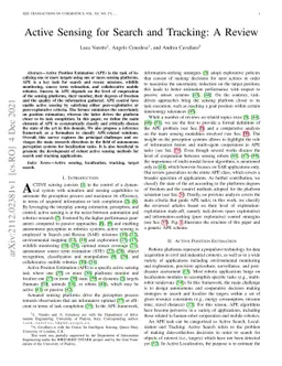 Active Sensing for Search and Tracking: A Review