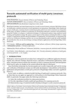 Towards automated verification of multi-party consensus protocols