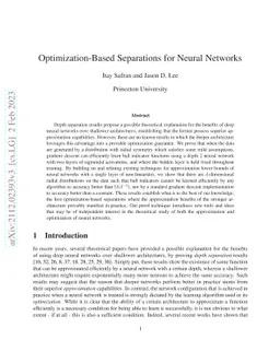 Optimization-Based Separations for Neural Networks