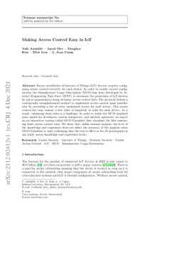 Making Access Control Easy in IoT