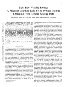 Next Day Wildfire Spread: A Machine Learning Data Set to Predict
  Wildfire Spreading from Remote-Sensing Data