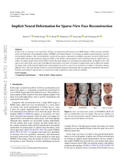 Implicit Neural Deformation for Sparse-View Face Reconstruction
