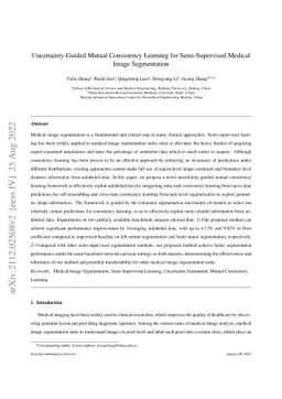Uncertainty-Guided Mutual Consistency Learning for Semi-Supervised
  Medical Image Segmentation