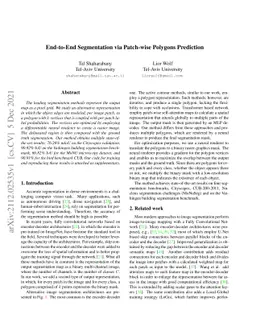 End-to-End Segmentation via Patch-wise Polygons Prediction
