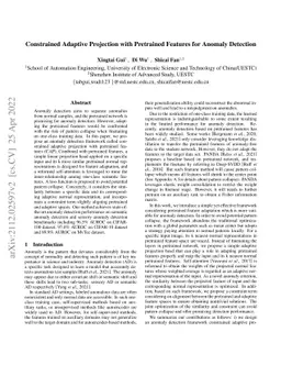 Constrained Adaptive Projection with Pretrained Features for Anomaly
  Detection