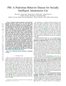 PSI: A Pedestrian Behavior Dataset for Socially Intelligent Autonomous
  Car