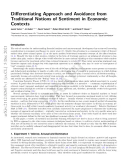 Differentiating Approach and Avoidance from Traditional Notions of
  Sentiment in Economic Contexts