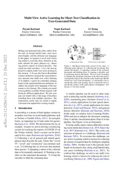 Multi-View Active Learning for Short Text Classification in
  User-Generated Data