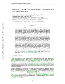 Dynamic Token Normalization Improves Vision Transformers