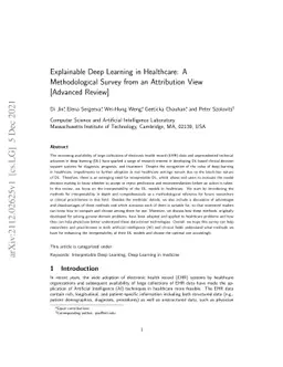 Explainable Deep Learning in Healthcare: A Methodological Survey from an
  Attribution View